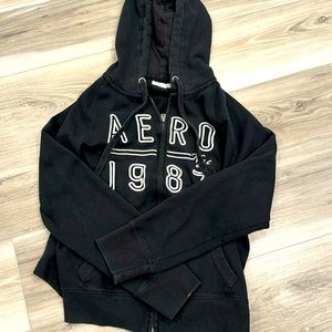 Black Aeropostale 1987 Full Zip Hoodie - No longer on Aeropostale website!